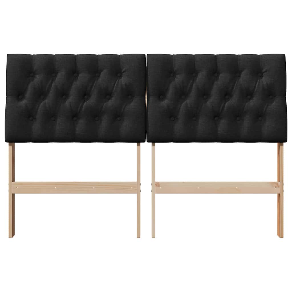 Testiera imbottita Nero 160 cm Pino massello