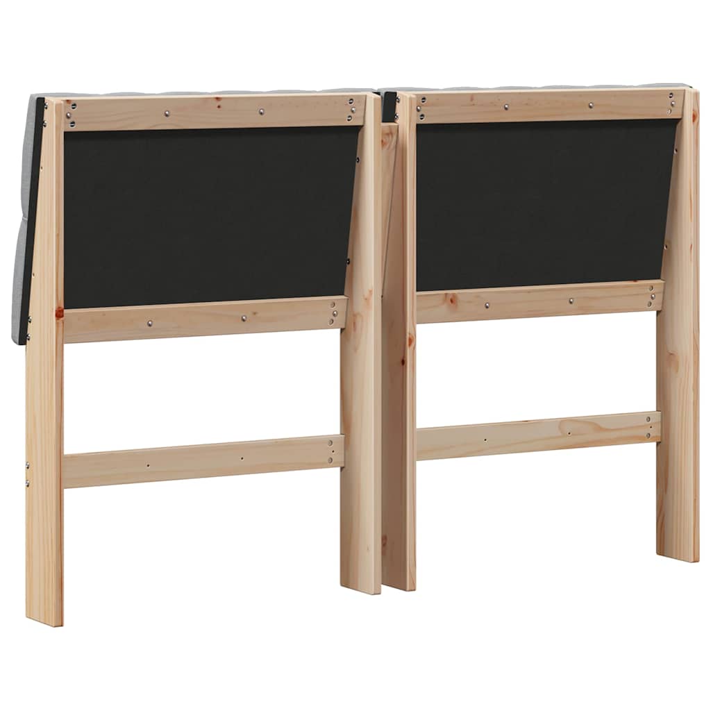 Testiera imbottita Grigio chiaro 150 cm Pino massello