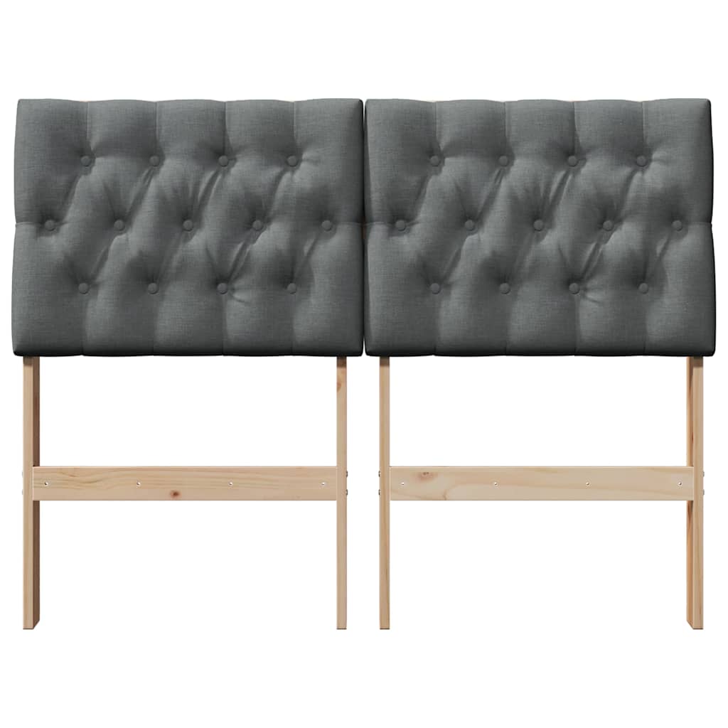 Testiera imbottita Grigio scuro 120 cm Pino massello