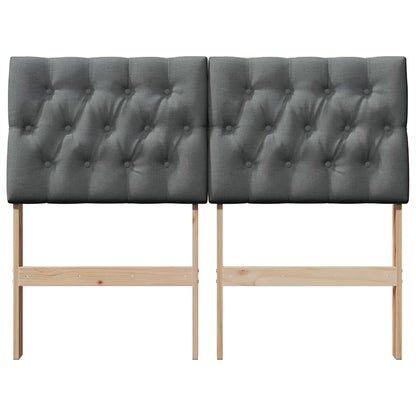 Testiera imbottita Grigio scuro 120 cm Pino massello