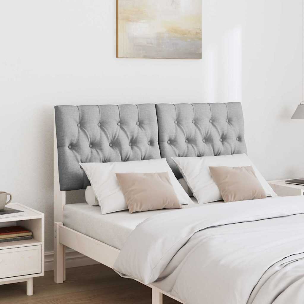 Testiera imbottita Grigio chiaro 120 cm Pino massello