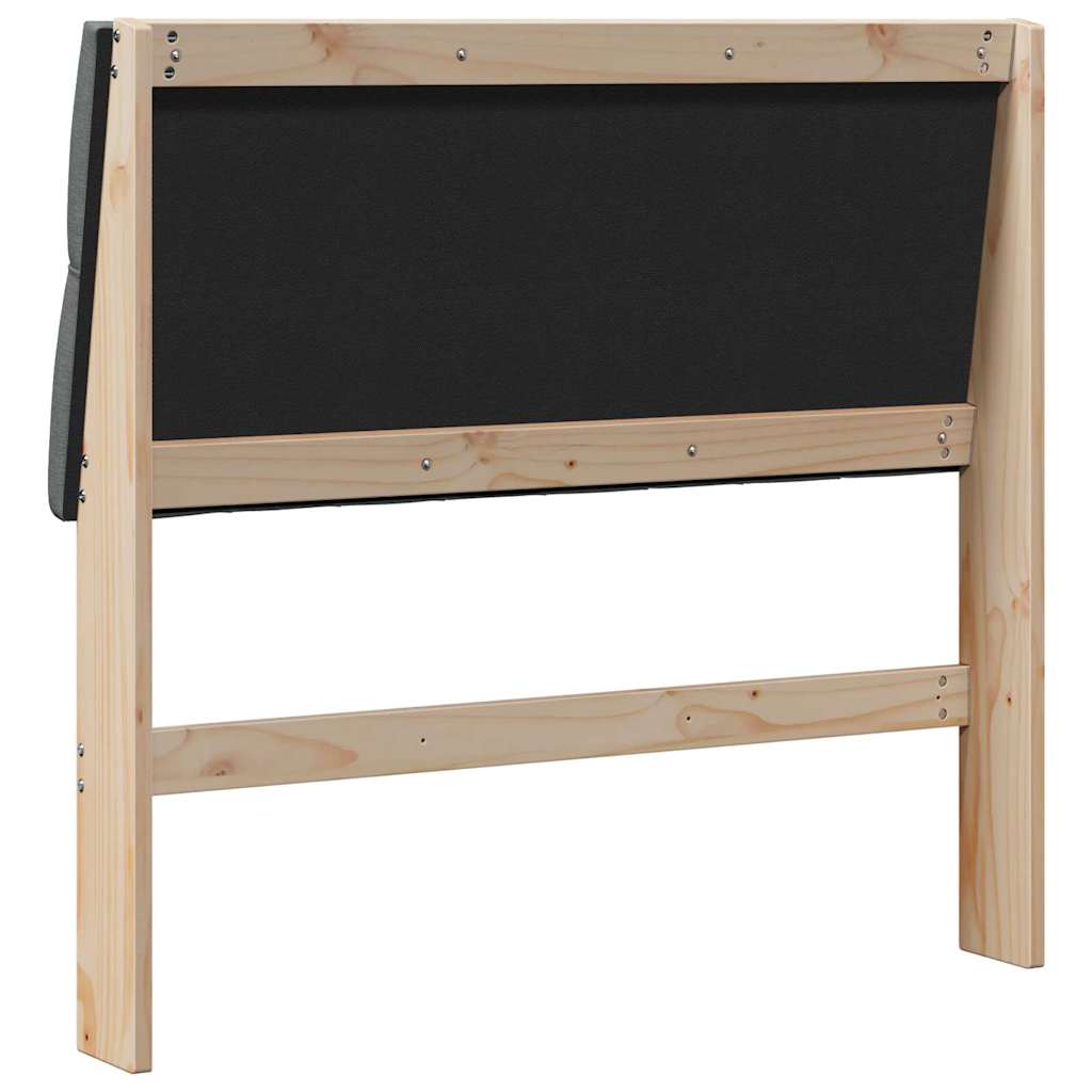 Testiera imbottita Grigio scuro 100 cm Pino massello