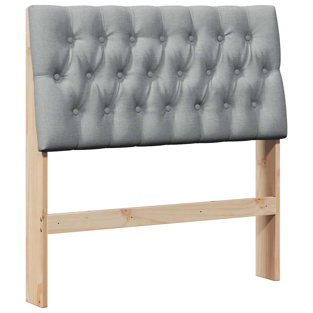 Testiera imbottita Grigio chiaro 90 cm Pino massello