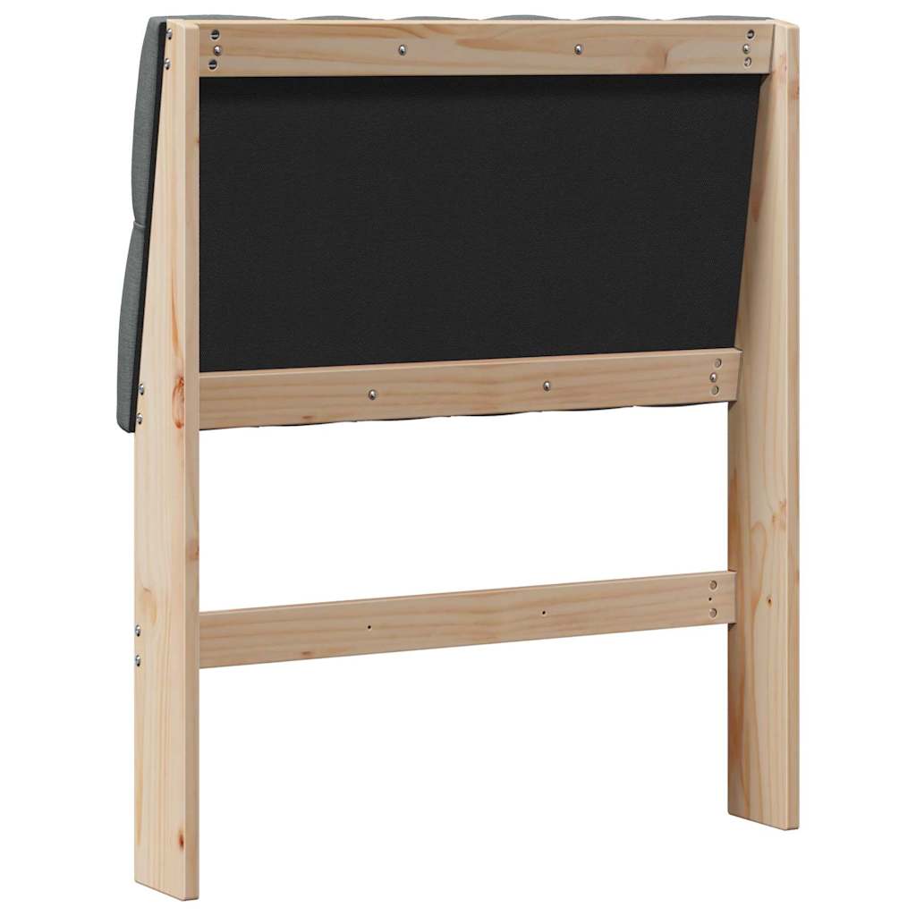 Testiera imbottita Grigio scuro 75 cm Pino massello
