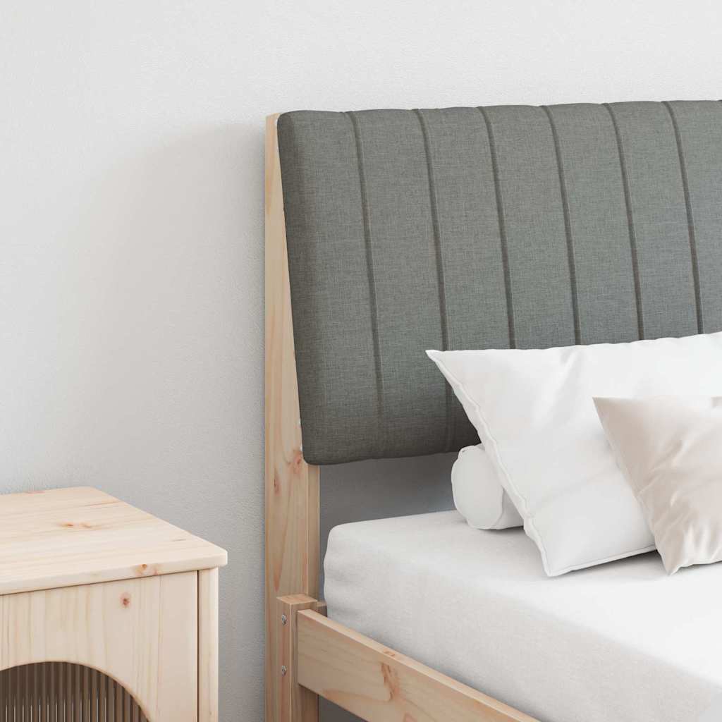Testiera imbottita Grigio scuro 160 cm Pino massello