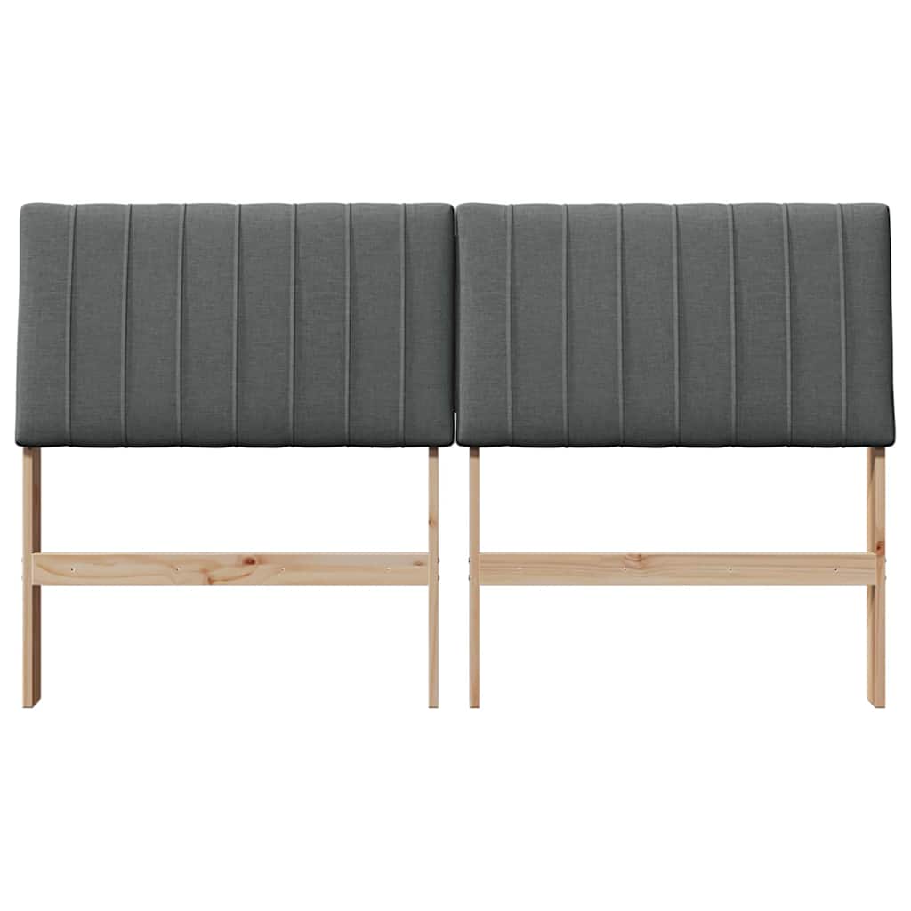 Testiera imbottita Grigio scuro 160 cm Pino massello