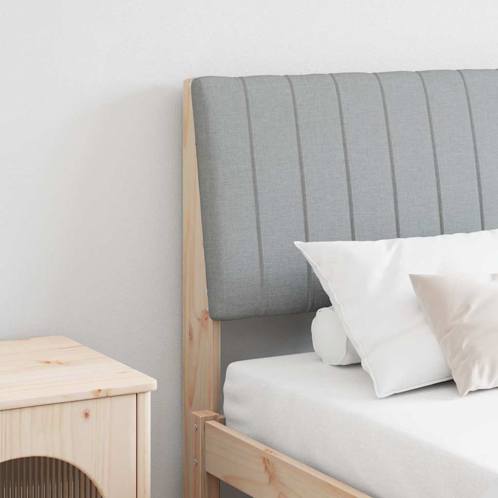 Testiera imbottita Grigio chiaro 150 cm Pino massello
