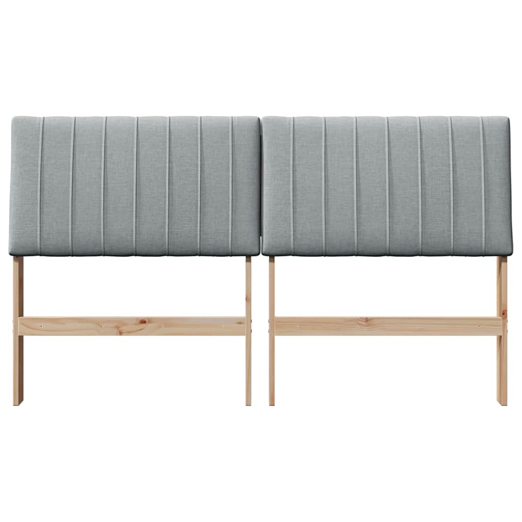 Testiera imbottita Grigio chiaro 150 cm Pino massello