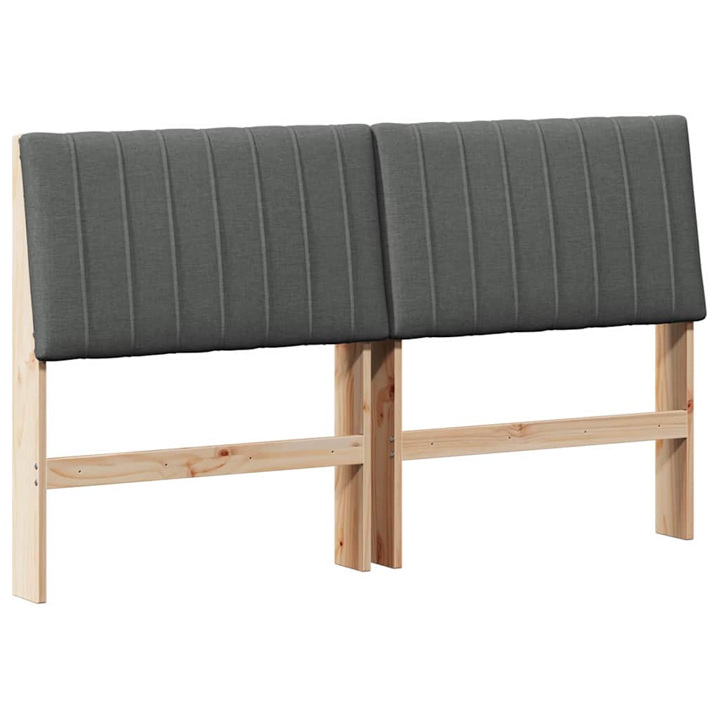 Testiera imbottita Grigio scuro 150 cm Pino massello