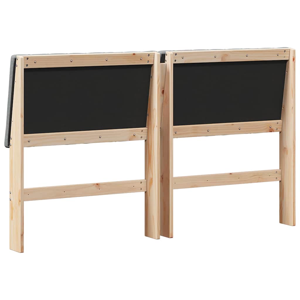 Testiera imbottita Grigio scuro 150 cm Pino massello