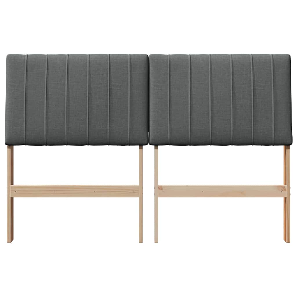 Testiera imbottita Grigio scuro 140 cm Pino massello