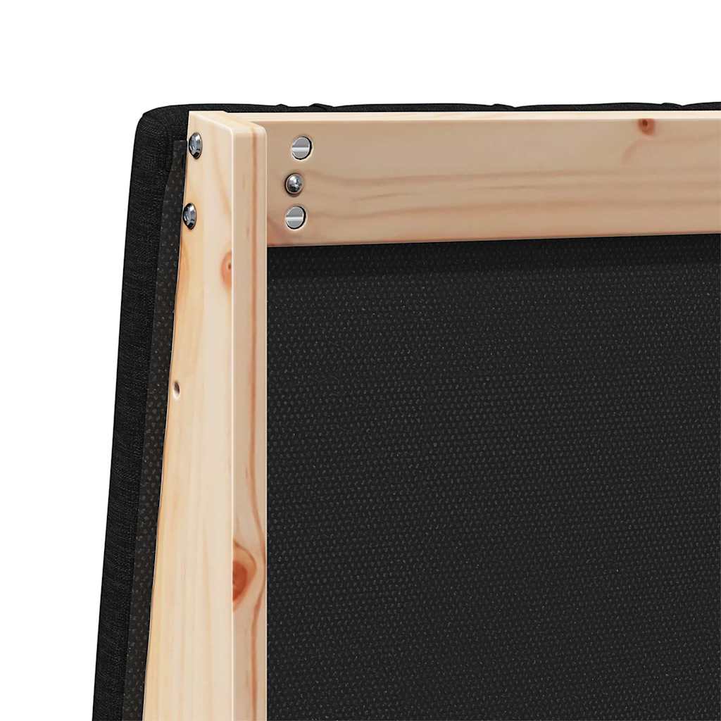 Testiera imbottita Nero 140 cm Pino massello