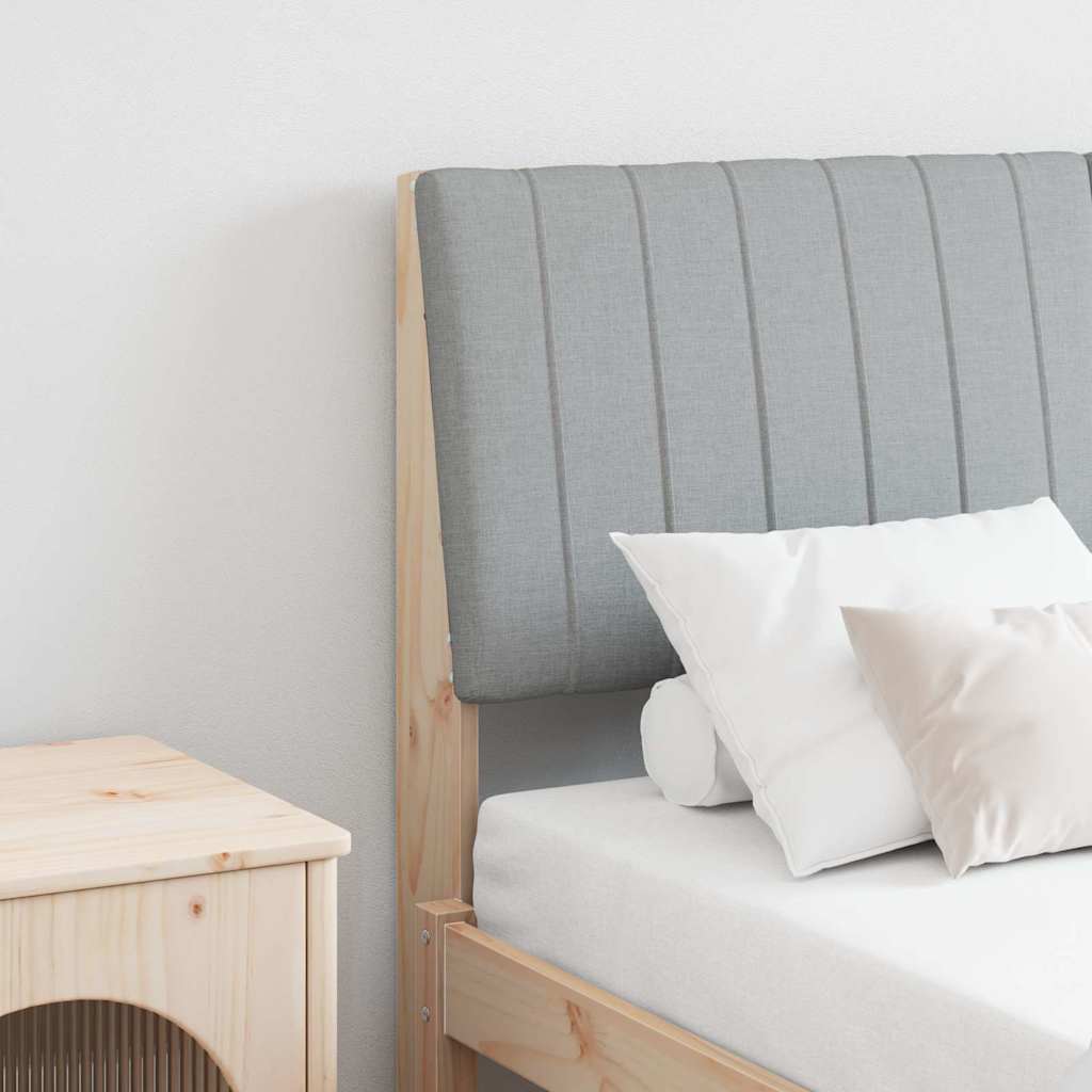 Testiera imbottita Grigio chiaro 135 cm Pino massello