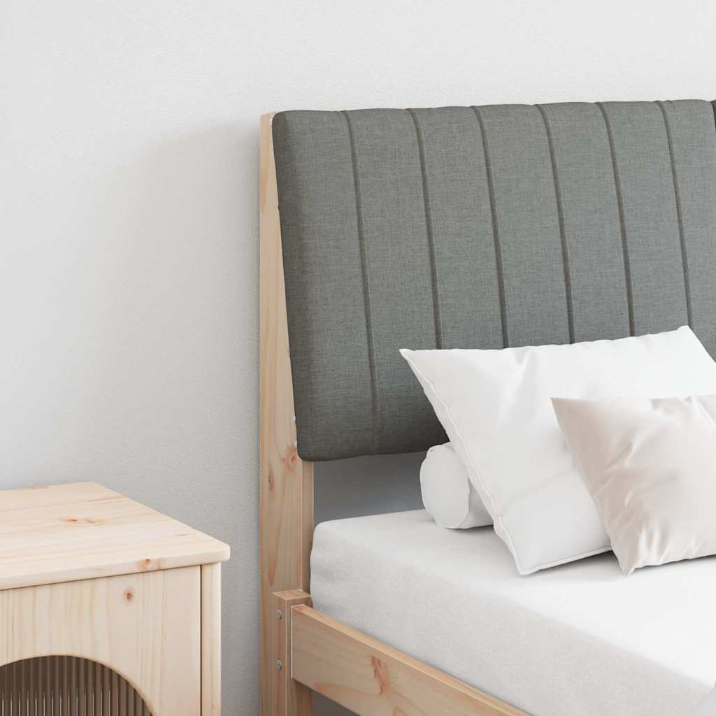 Testiera imbottita Grigio scuro 135 cm Pino massello