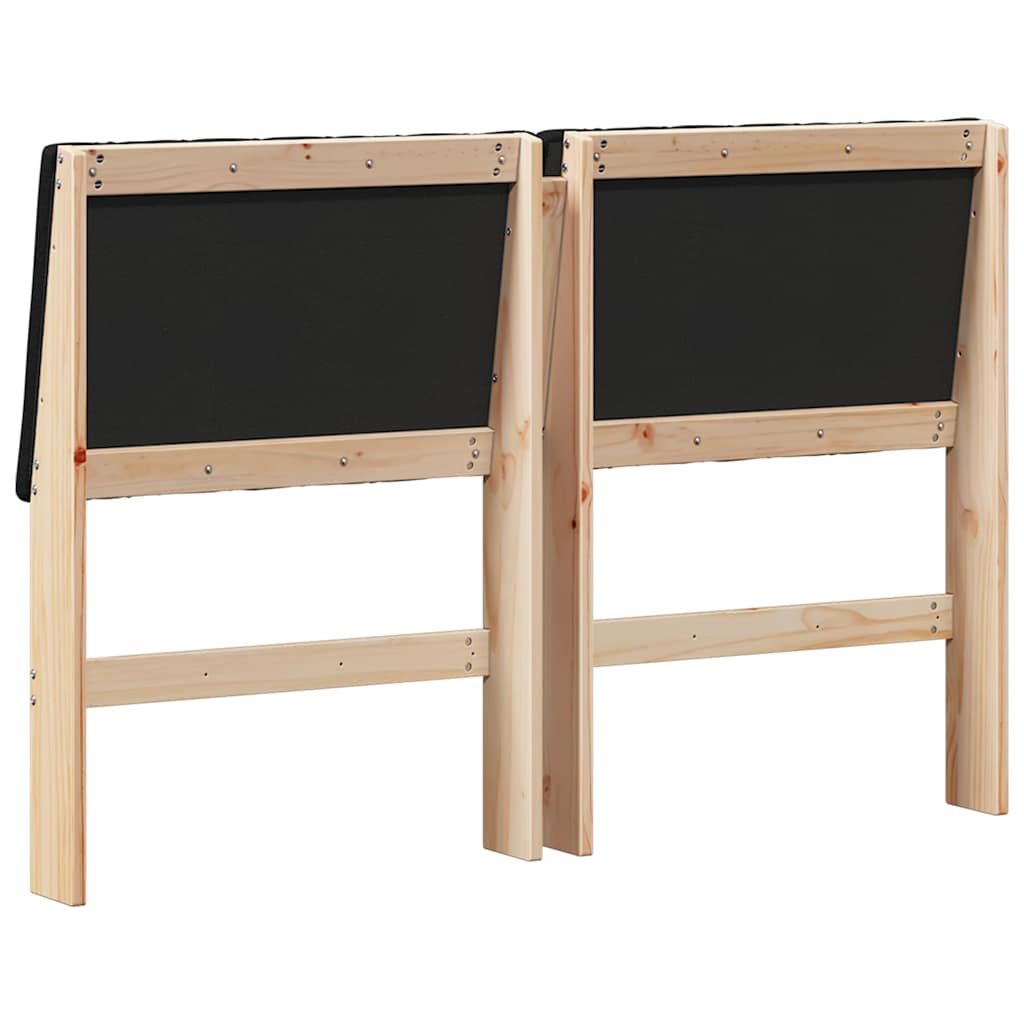 Testiera imbottita Nero 135 cm Pino massello