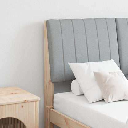 Testiera imbottita Grigio chiaro 120 cm Pino massello