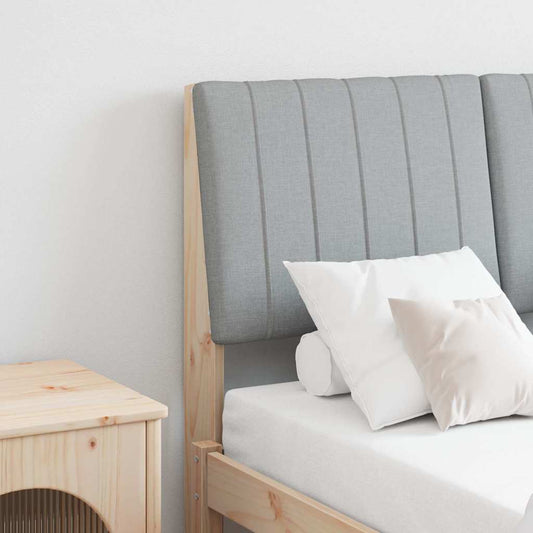Testiera imbottita Grigio chiaro 120 cm Pino massello