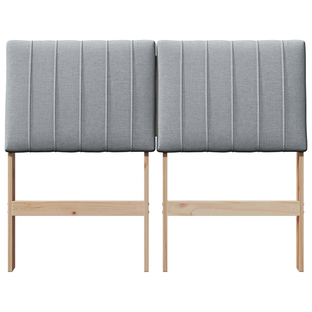 Testiera imbottita Grigio chiaro 120 cm Pino massello