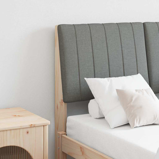 Testiera imbottita Grigio scuro 120 cm Pino massello
