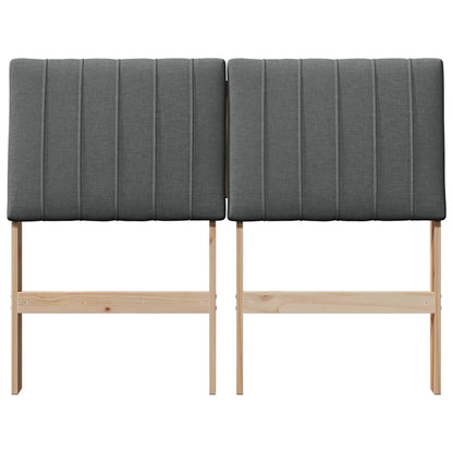 Testiera imbottita Grigio scuro 120 cm Pino massello