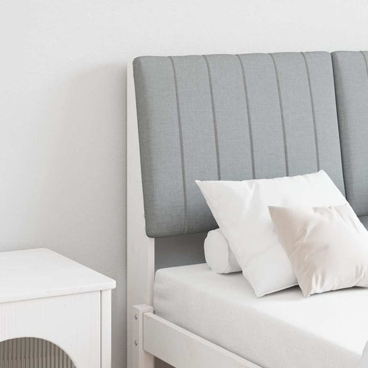 Testiera imbottita Grigio chiaro 120 cm Pino massello