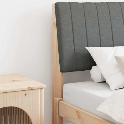 Testiera imbottita Grigio scuro 90 cm Pino massello