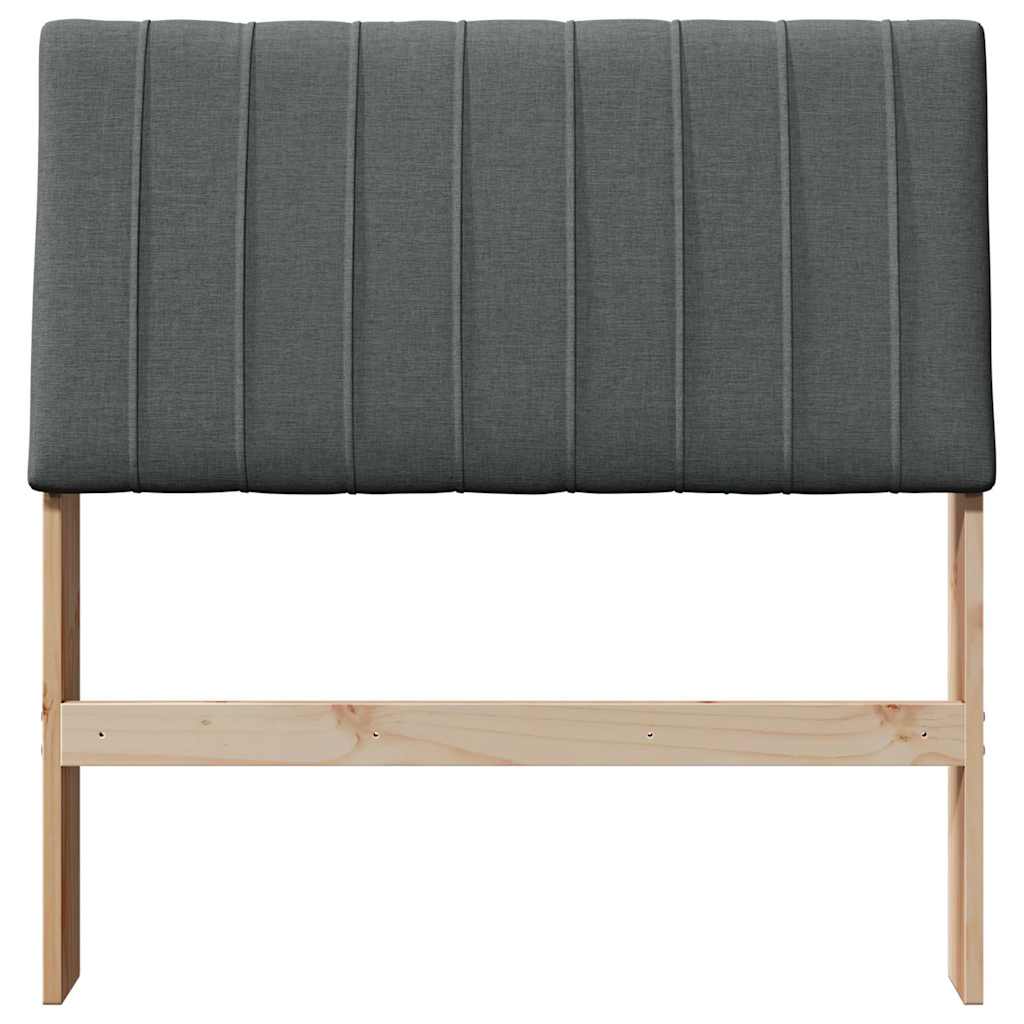 Testiera imbottita Grigio scuro 90 cm Pino massello