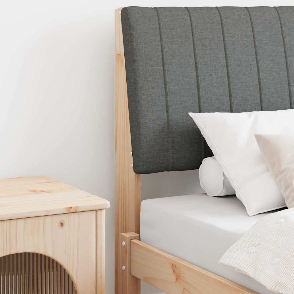Testiera imbottita Grigio scuro 80 cm Pino massello
