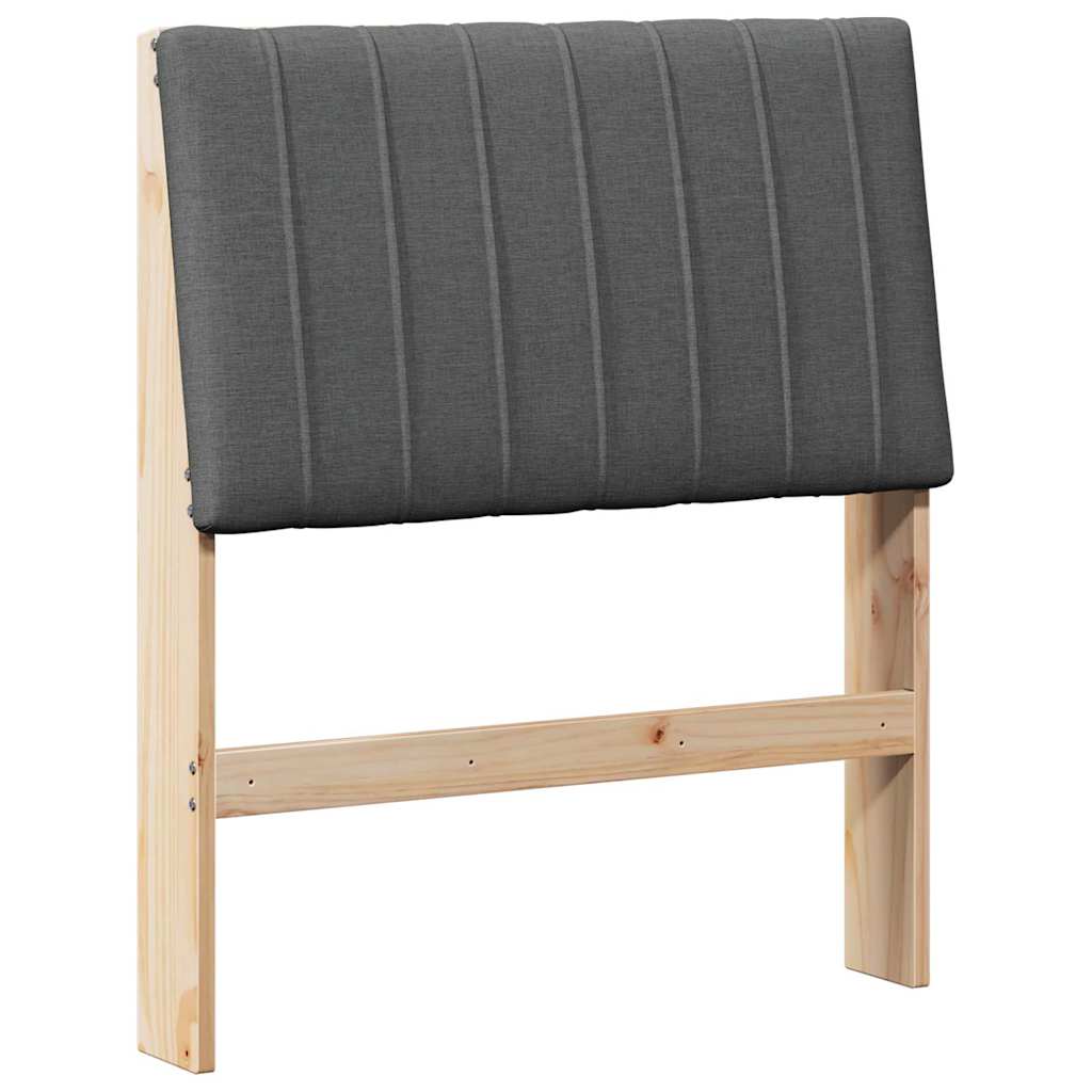 Testiera imbottita Grigio scuro 80 cm Pino massello