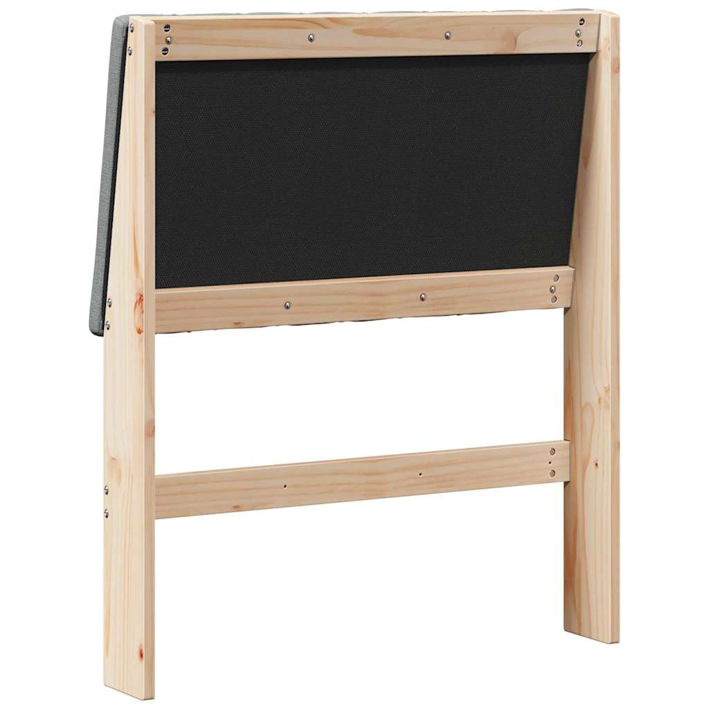 Testiera imbottita Grigio scuro 80 cm Pino massello