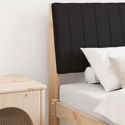 Testiera imbottita Nero 80 cm Pino massello