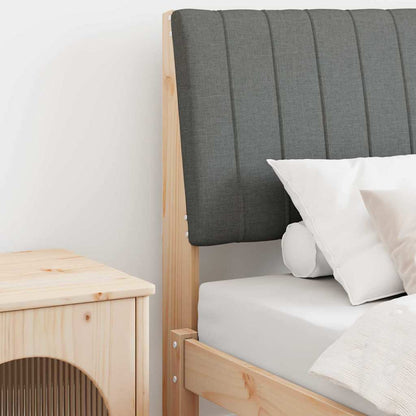 Testiera imbottita Grigio scuro 75 cm Pino massello
