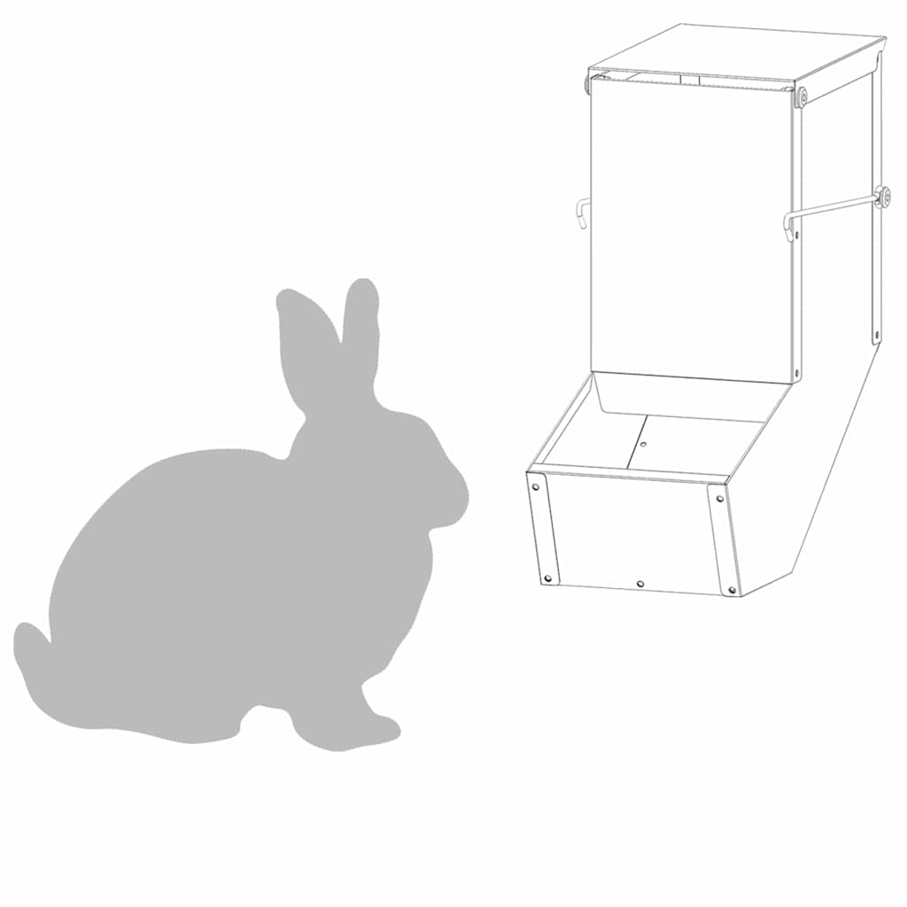 Mangiatore per conigli Nero 17.5 x 26 x 28.5 cm
