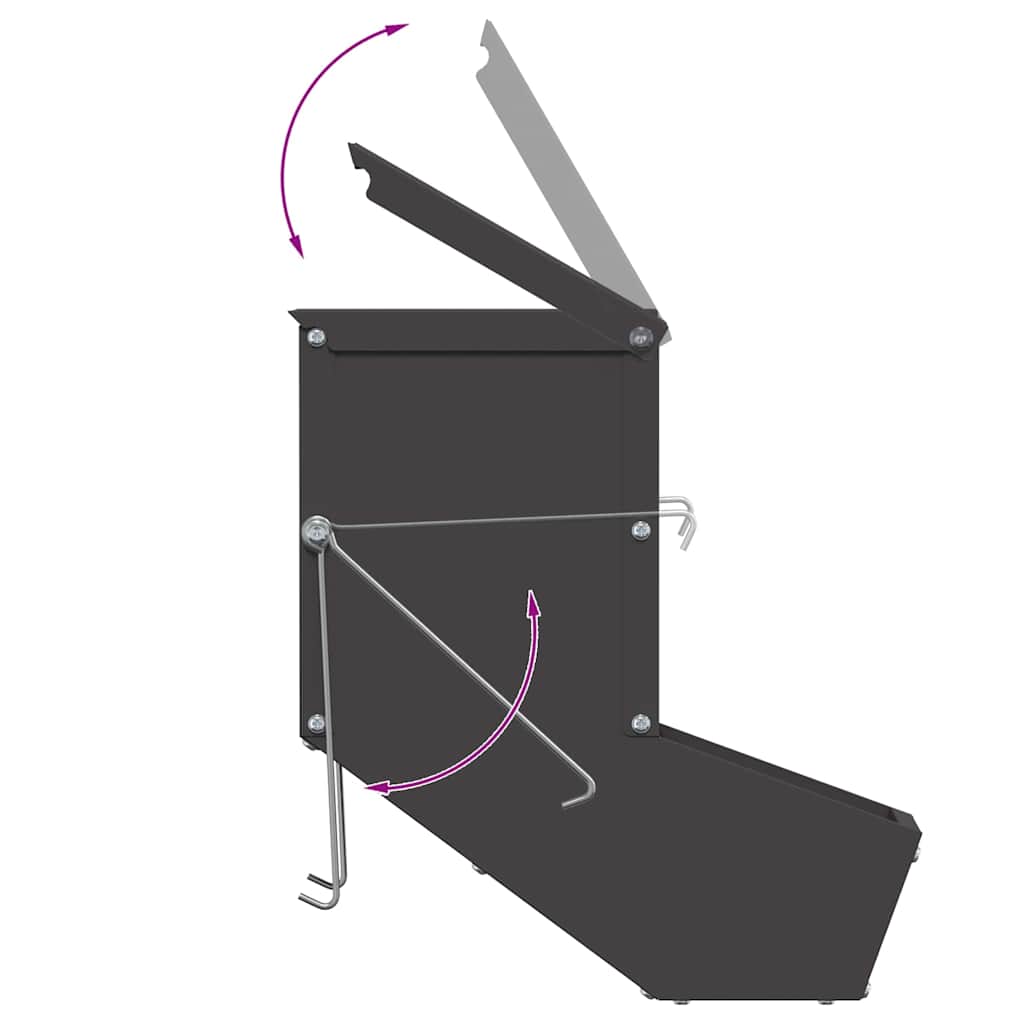 Mangiatore per conigli Nero 17.5 x 26 x 28.5 cm