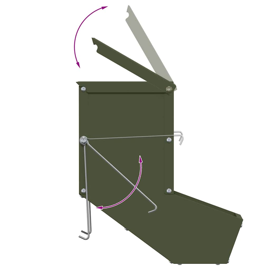 Mangiatore per conigli Verde oliva 17.5 x 26 x 28.5 cm