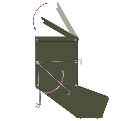 Mangiatore per conigli Verde oliva 12,5 x 26 x 28,5 cm | homemem39