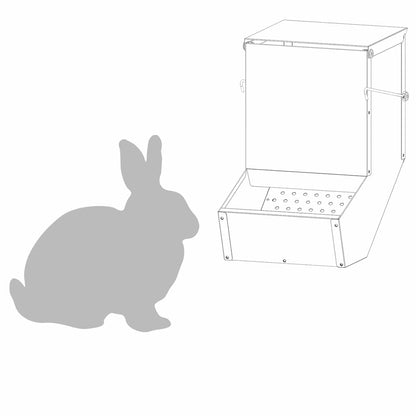 Mangiatore per conigli Argento 17,5 x 26 x 28,5 cm
