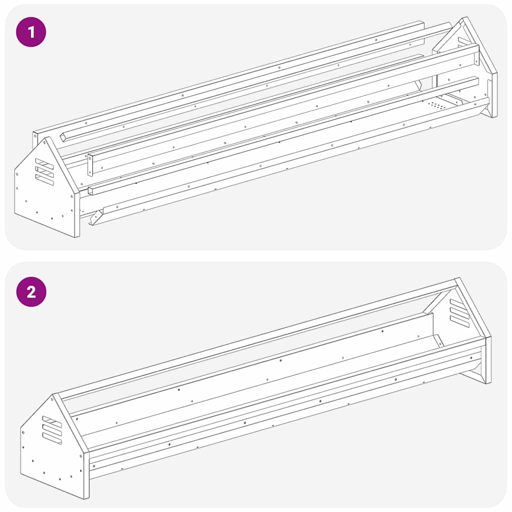 Mangiatoia per polli Verde oliva 108 x 20,5 x 20 cm