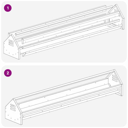 Mangiatoia per polli Verde oliva 108 x 20,5 x 20 cm