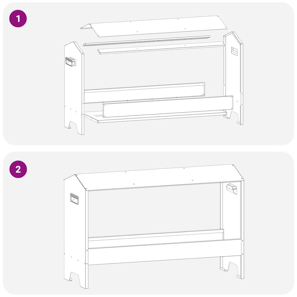 Mangiatoia per polli Nero 81 x 32 x 53,5 cm