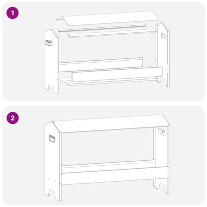 Mangiatoia per polli Argento 81 x 32 x 53,5 cm Acciaio zincato