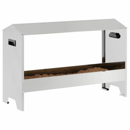 Mangiatoia per polli Argento 81 x 32 x 53,5 cm Acciaio zincato