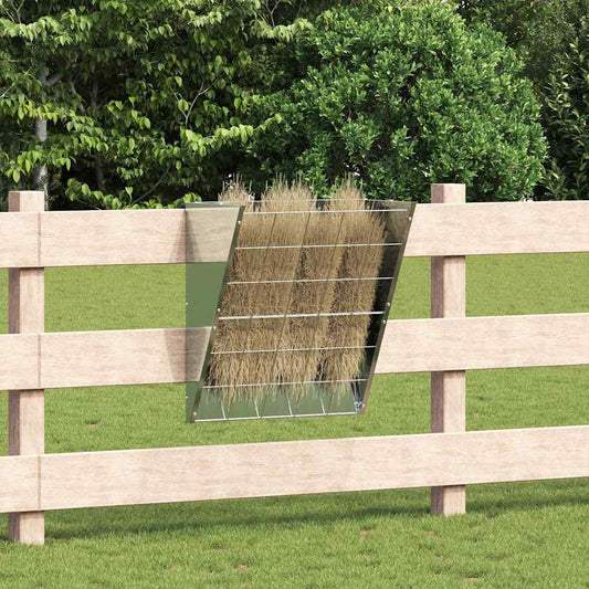 Mangiatore Appeso per Fieno Argento 61 x 33 x 66 cm