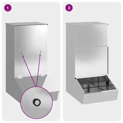 Nutriente per Maiali Argento 55 x 38 x 76 cm Acciaio zincato | homemem39