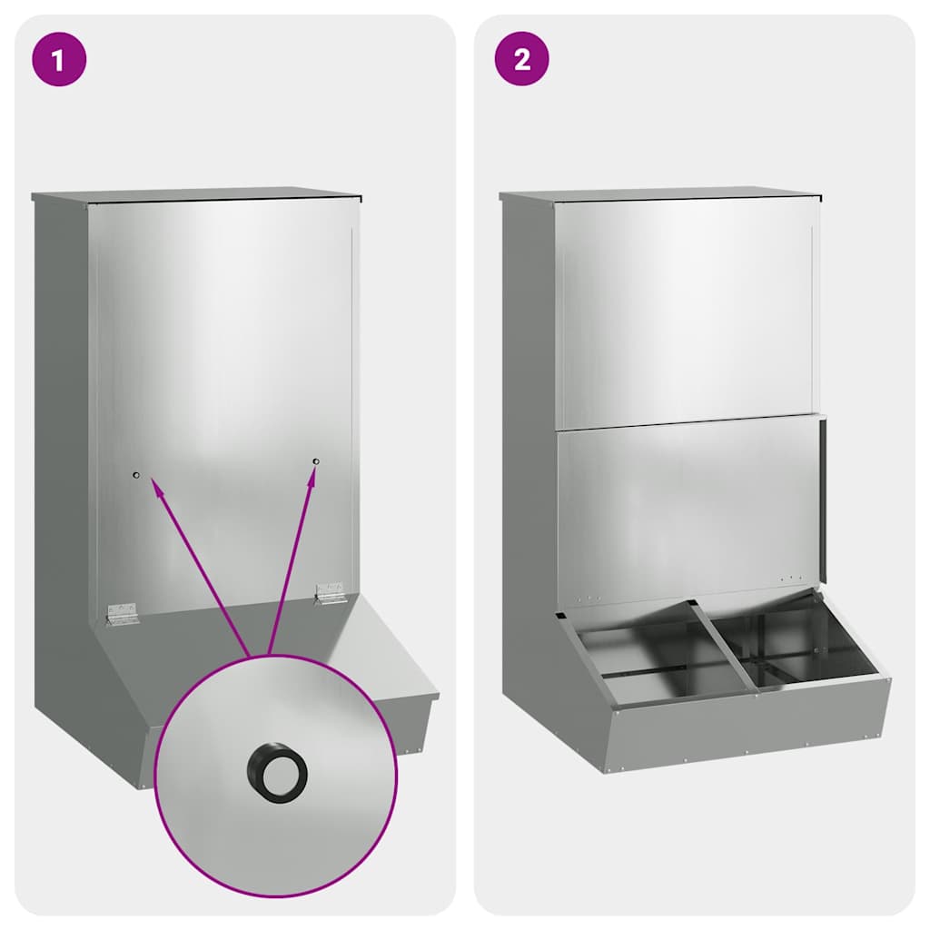 Nutriente per Maiali Argento 55 x 51 x 91.5 cm Acciaio zincato