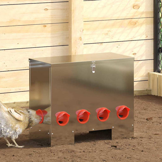 Feeder per pollo Argento 60.5 x 29 x 51 cm Acciaio zincato