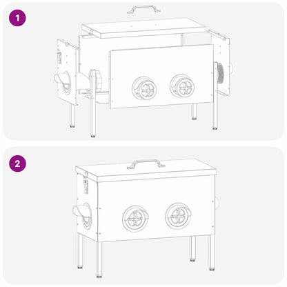 Feeder per pollo Argento 41,5 x 20,5 x 33 cm Acciaio zincato