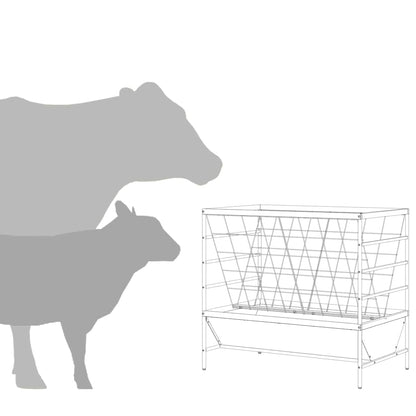Mangiatore per Bestiame Argento 100 x 60 x 90 cm | homemem39