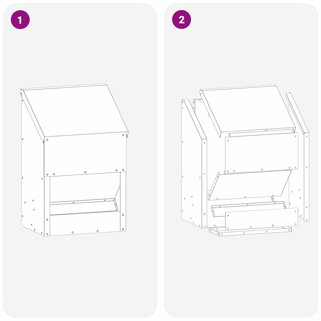 Feeder per pollo Nero 21 x 16 x 33 cm Acciaio laminato a freddo | homemem39