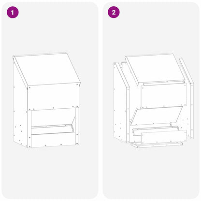 Feeder per pollo Nero 21 x 16 x 33 cm Acciaio laminato a freddo | homemem39